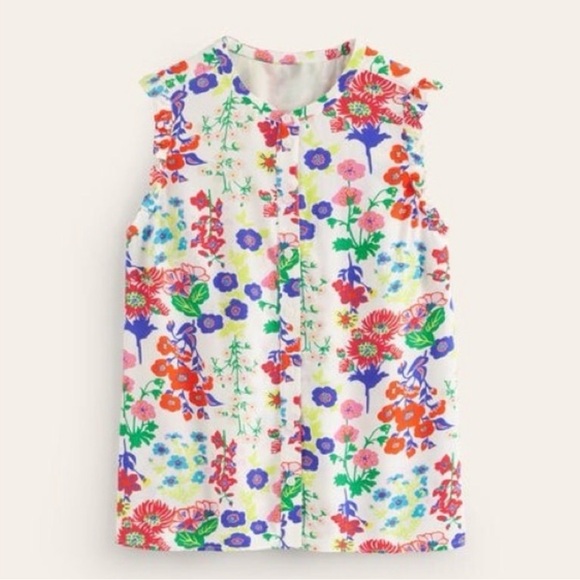 BODEN Alicia Floral Button-Front Sleeveless Top Multicolor US 6 - Picture 4 of 11